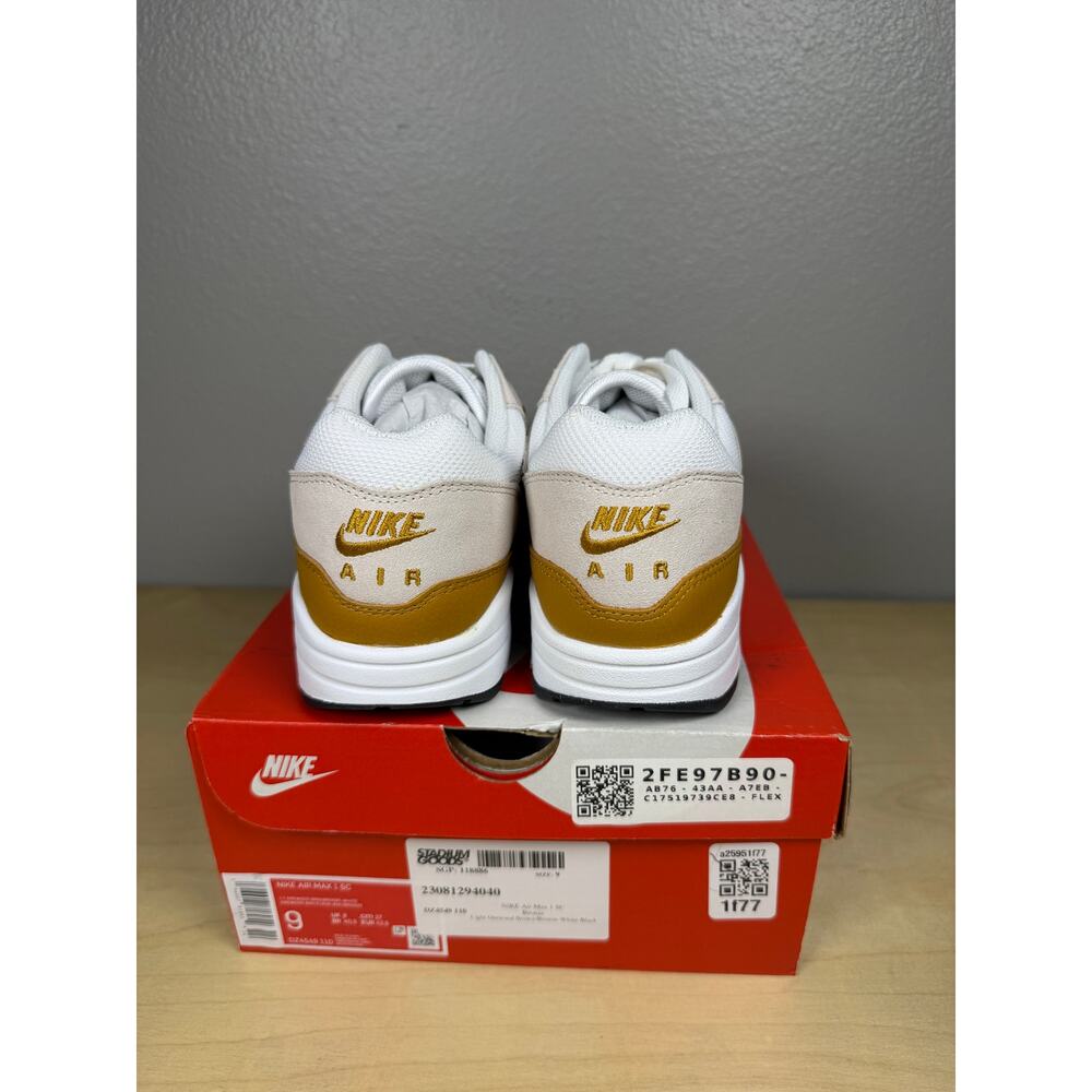 Nike Air Max 1 SC Bronze White Brown Men’s Size 9 Brand New - Picture 4 of 6